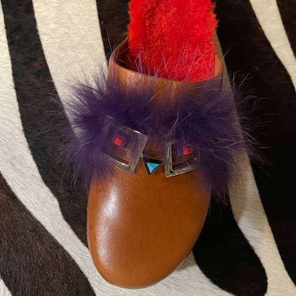 NWT Fendi Brown 👹 Clogs Size 8 🤎❤️💜 - Picture 2 of 8